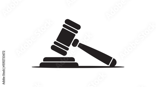 "Law Gavel Icon – Legal Justice Symbol – Courtroom Hammer Design"