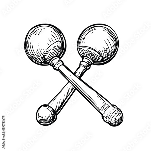 Hand-drawn Bell Baby Rattle Sketch