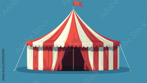 Colorful Vector Cartoon Circus Tent Illustration for Events and Entertainment