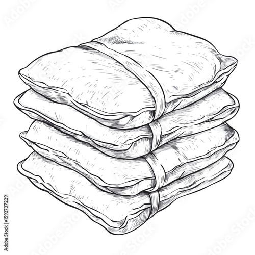 Hand-drawn Diapers Sketch on White Background