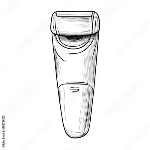 Epilator removing hairs hand-drawn sketch