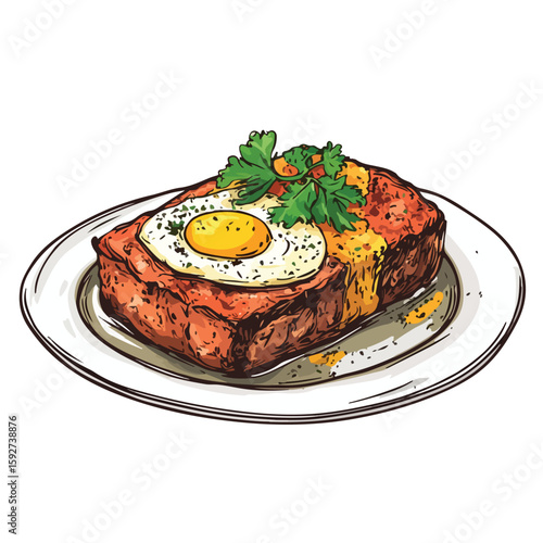 German Meatloaf with Egg Sketch