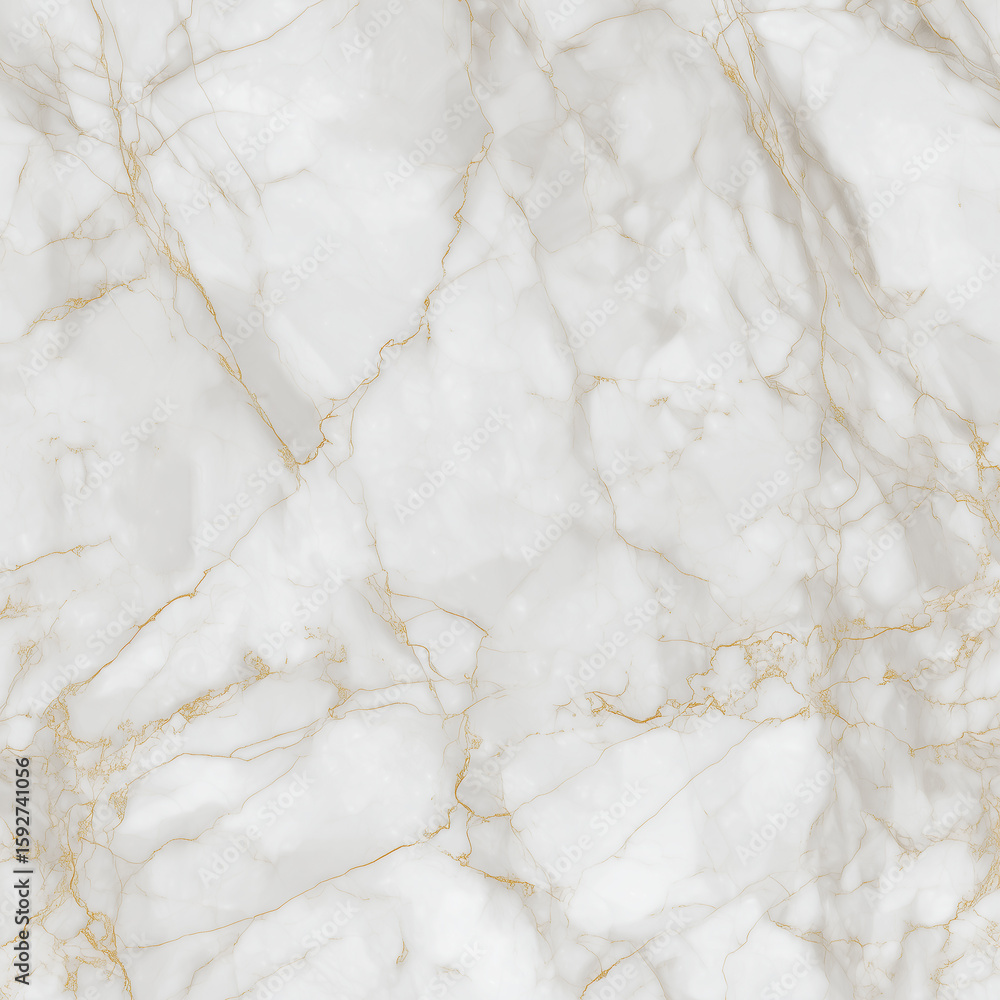 Naklejka premium Elegant White Marble Texture with Gold Veins