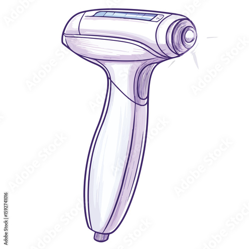 Hand-drawn Laser Epilation Sketch on White