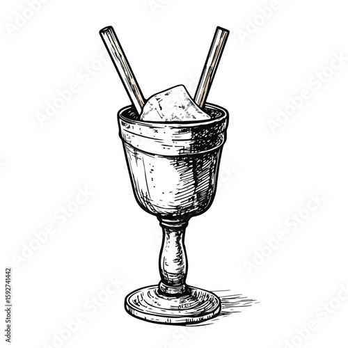 Muddler Sketch on White Background