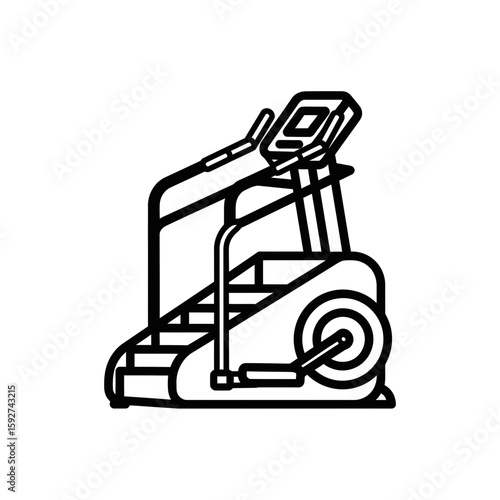 Vector Icon of an Elliptical Trainer for Fitness Workouts  