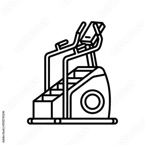 Elliptical machine outline illustration for fitness use  