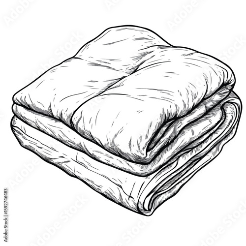 Cozy Warm Blanket Sketch Illustration