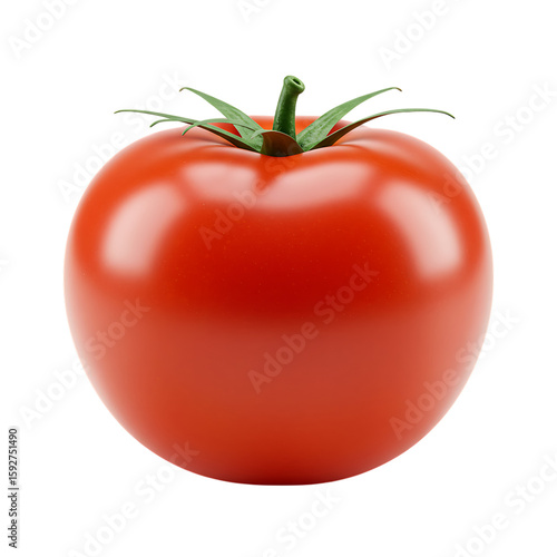 Wallpaper Mural A ripe red tomato with a vibrant green stem, isolated on transparent background, showcasing its freshness and natural appeal transparent background Torontodigital.ca