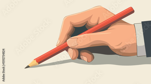 Professional Hand with Pencil Vector Illustration