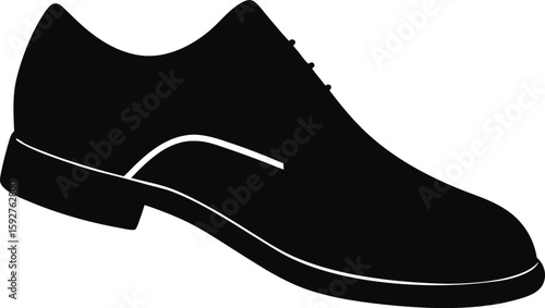 men's formal dress shoe silhouette vector illustration on white background