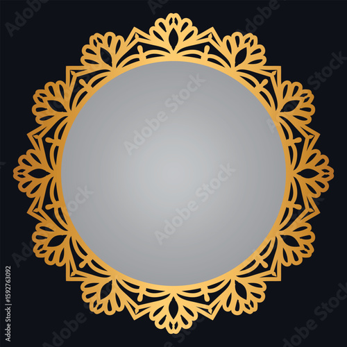 Golden circle frame border mandala	