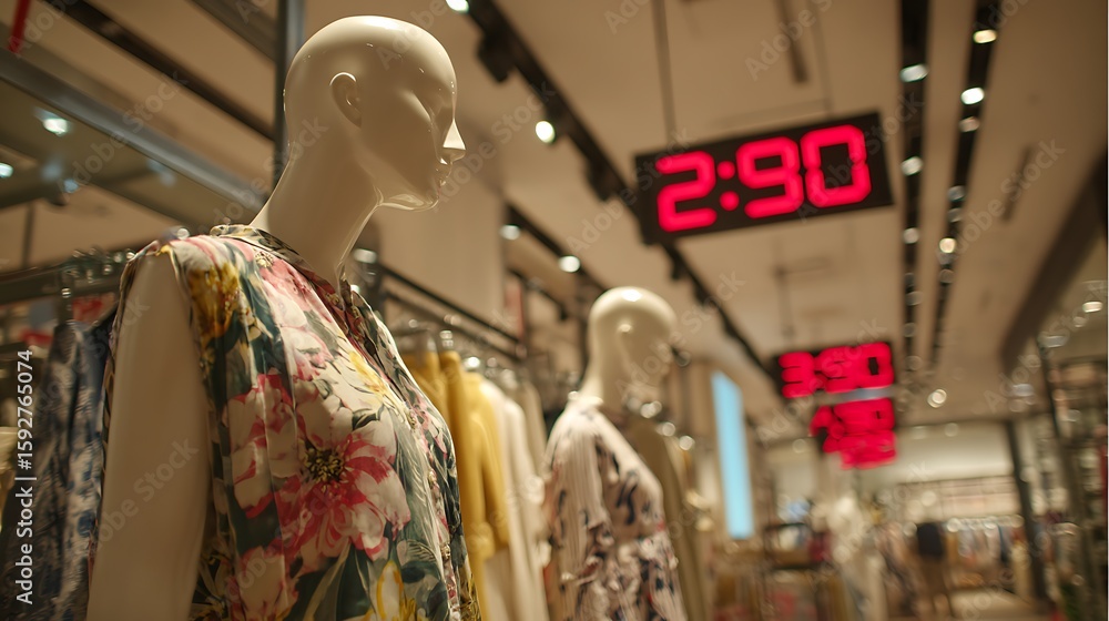 Obraz premium A couple enjoys fun Christmas shopping for clothes at a market