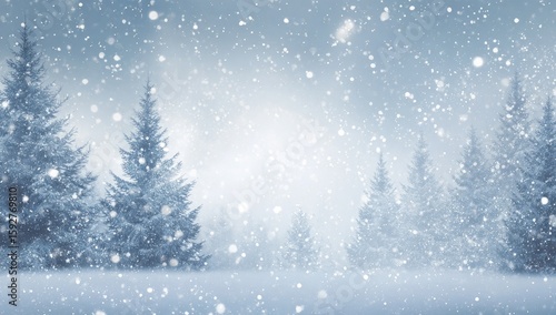 Wallpaper Mural Winter forest scene under heavy snowfall Torontodigital.ca