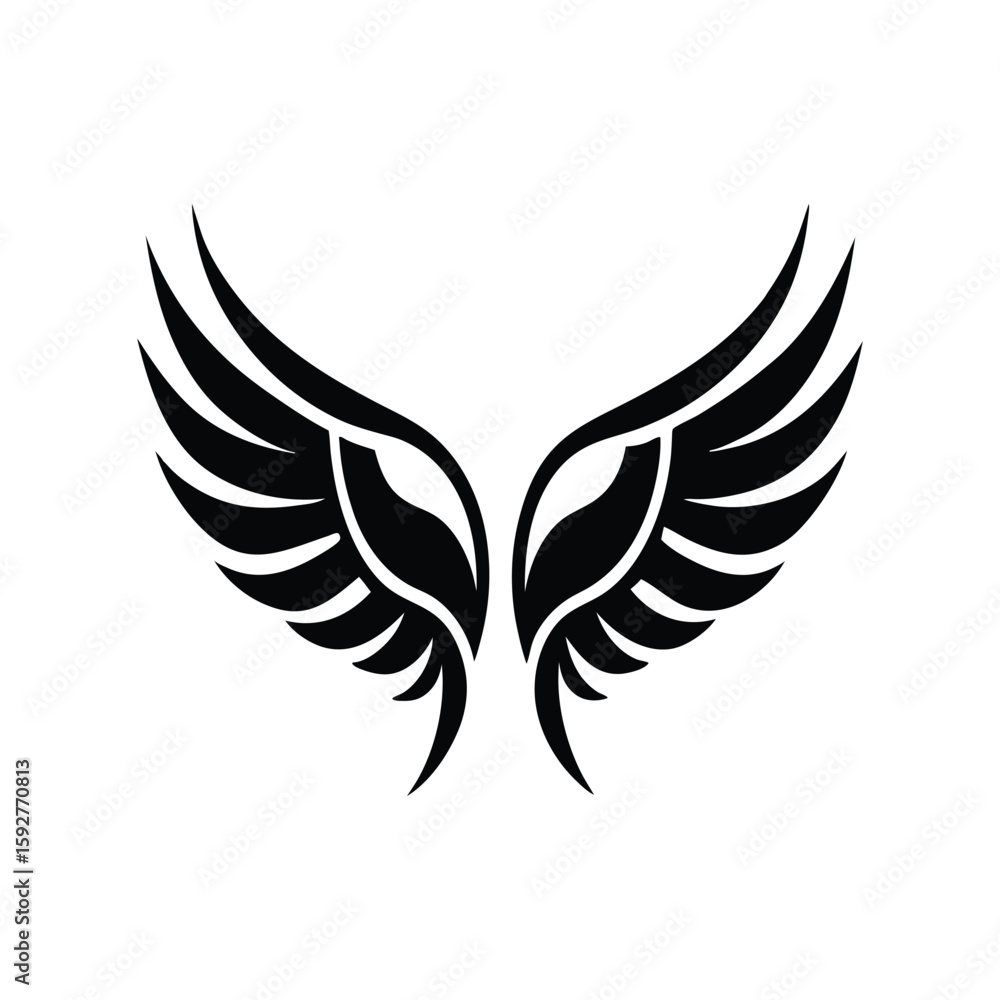 angle wings stylish silhouette vector illustration angle wings stylish silhouette vector illustration
