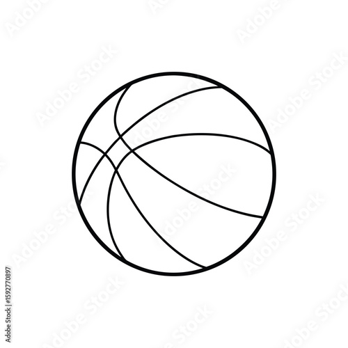 A basketball line art vector illustration