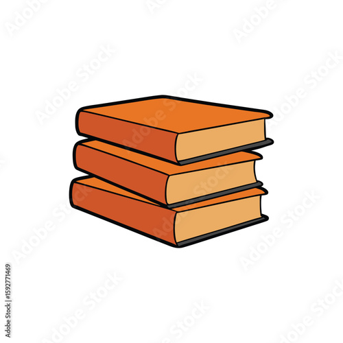 Stack of books clipart vector art illustration