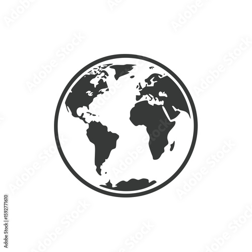 World Globe Icon Continent Illustration Earth Global Sphere Design