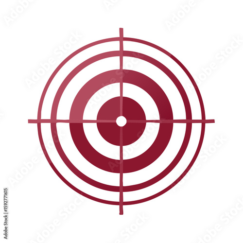 Target symbol with crosshairs in red for marksmanship or aim, isolated