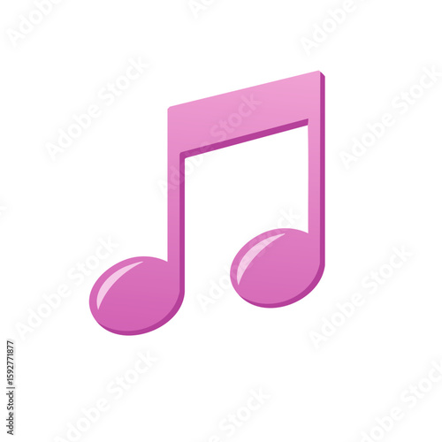 Pink Music Note Icon Illustration Symbolizing Sound Harmony and Musicality