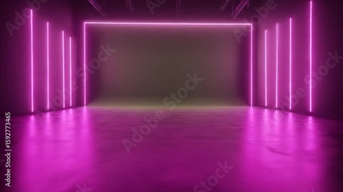 Wallpaper Mural Neon Lights in Dark Room: Dynamic Color Shift, Abstract Space Torontodigital.ca