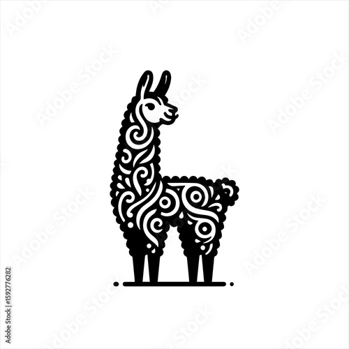Ornate llama illustration