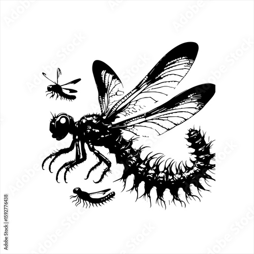 Dragonfly with segmented body