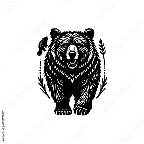 A grizzly bear illustration