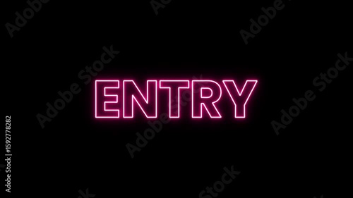 Glowing Neon Entry Text 4k Animation in Black Background