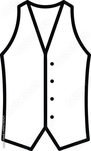 waistcoat or vest outline  vector illustration on white background