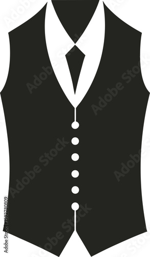 waistcoat or vest silhouette on white background
	