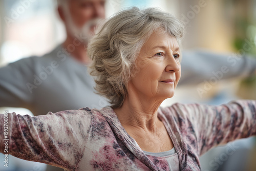 Elderly Person Doing Light Exercise with Supportive Caregiver – Positive Active Aging and Physical Therapy