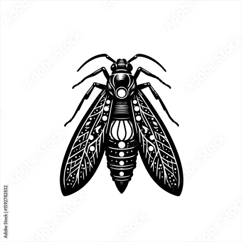 Detailed insect illustration, isolated