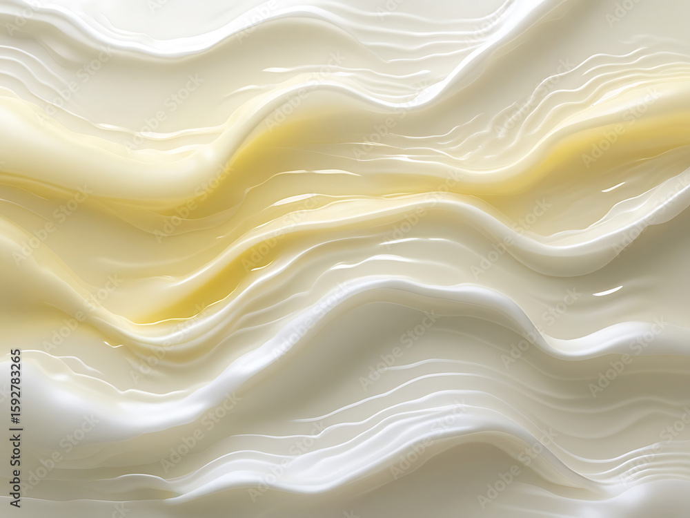 Abstract Soft creamy layers of flowing liquid. pastel yellow and white background, milk, beige, beautiful, ai Abstract Soft creamy layers of flowing liquid. pastel yellow and white background, milk, beige, beautiful, ai