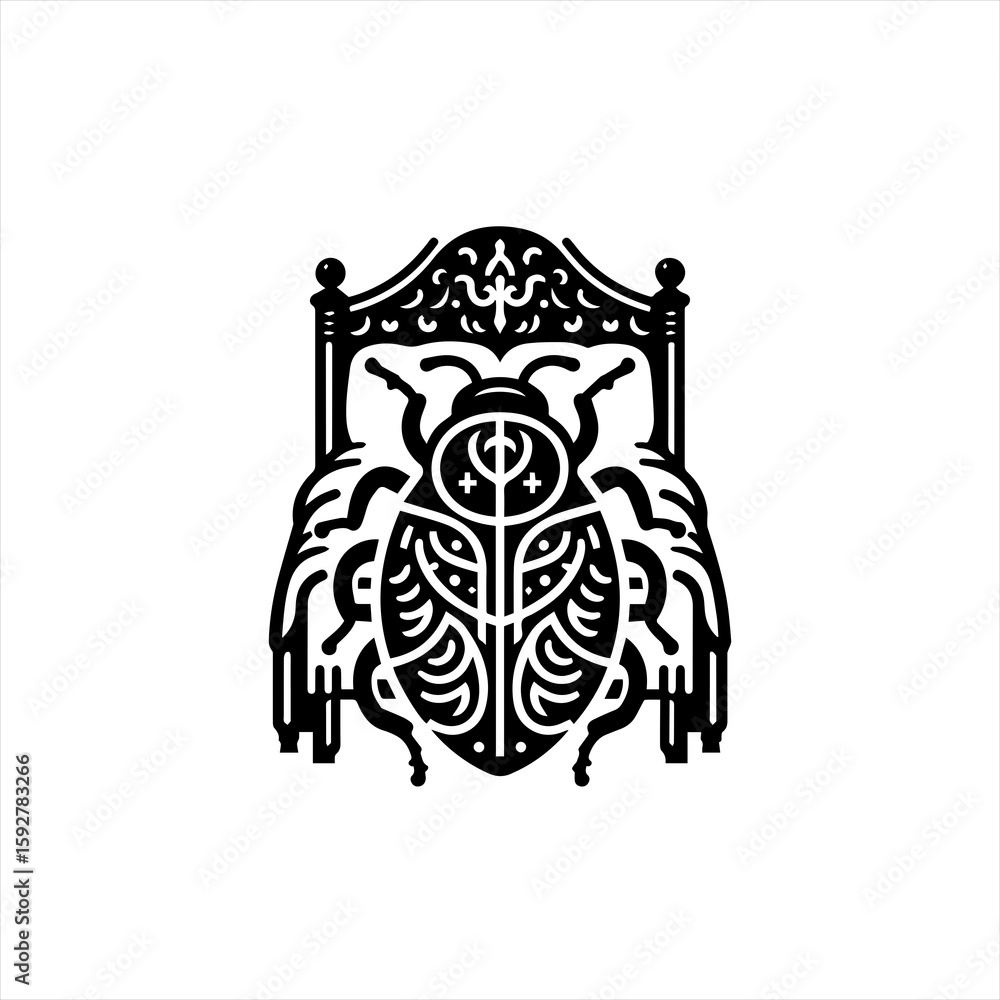 Obraz premium Ornate beetle on a bed