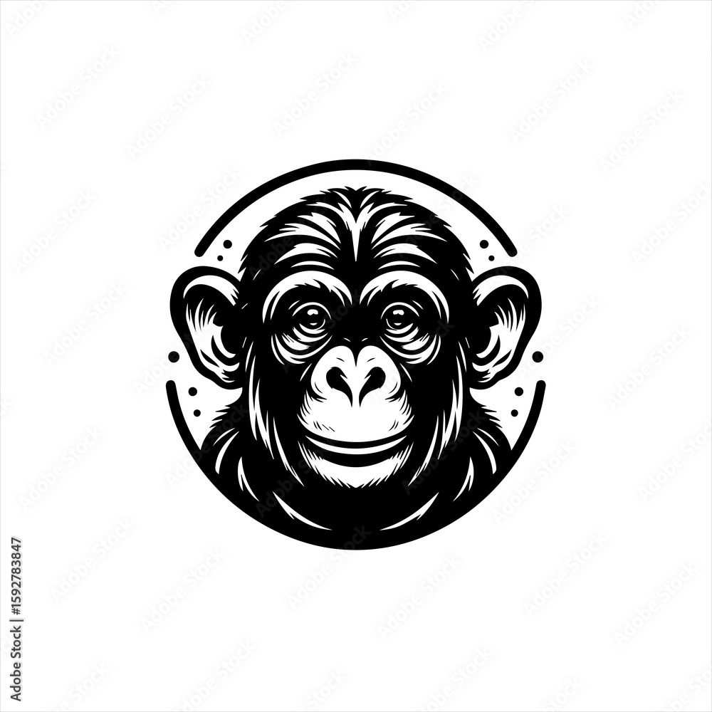 Obraz premium Monkey face illustration