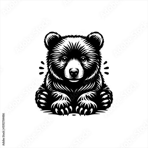 Bear cub illustration isolated