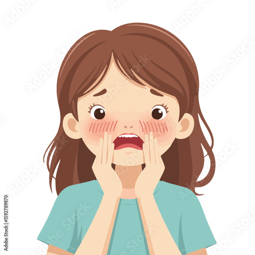 Vector illustration of hay fever allergy concept on white background, seasonal illness