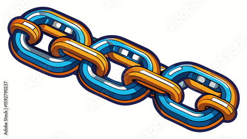 Chain isolated on white background. Clipping path included.