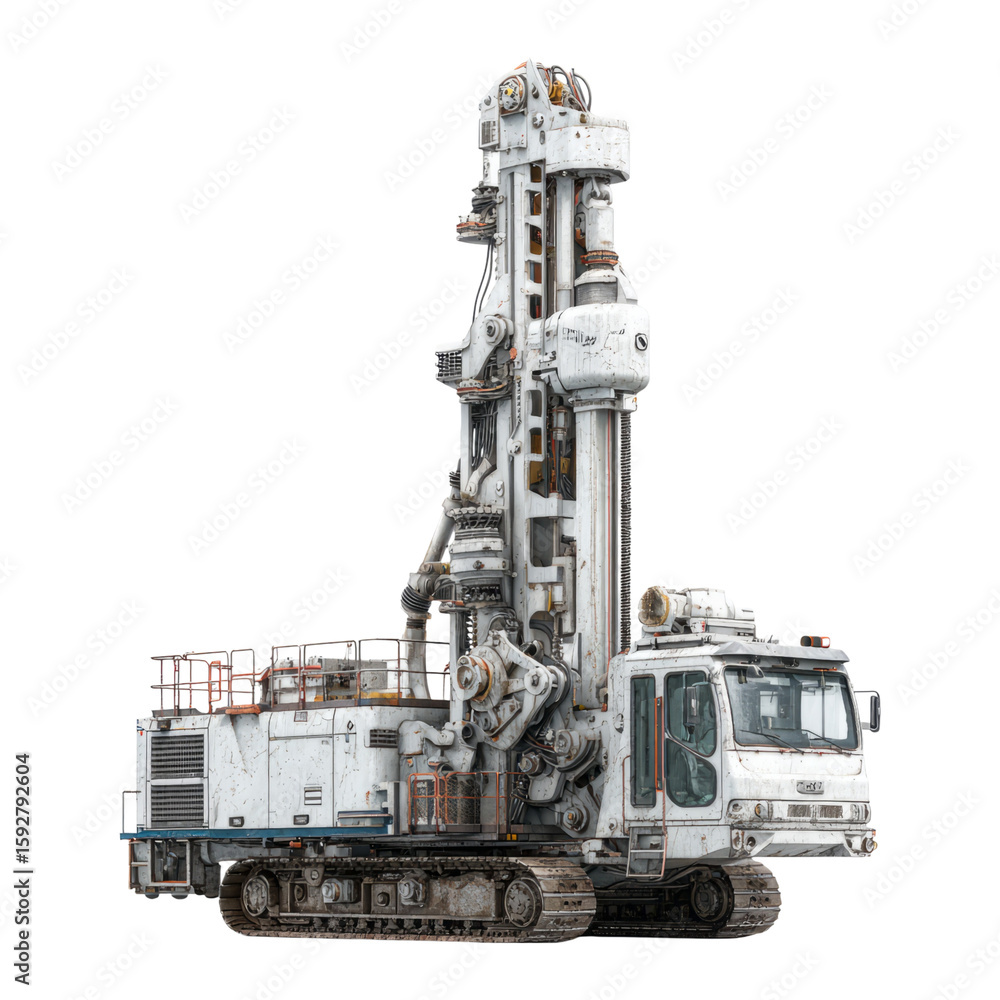 Obraz premium High-Detail Drilling Rig on Transparent Background for Creative Use