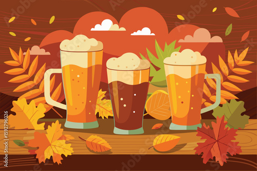 A refreshing pint of golden lager with a frothy head, perfect for celebrating at an Oktoberfest pub