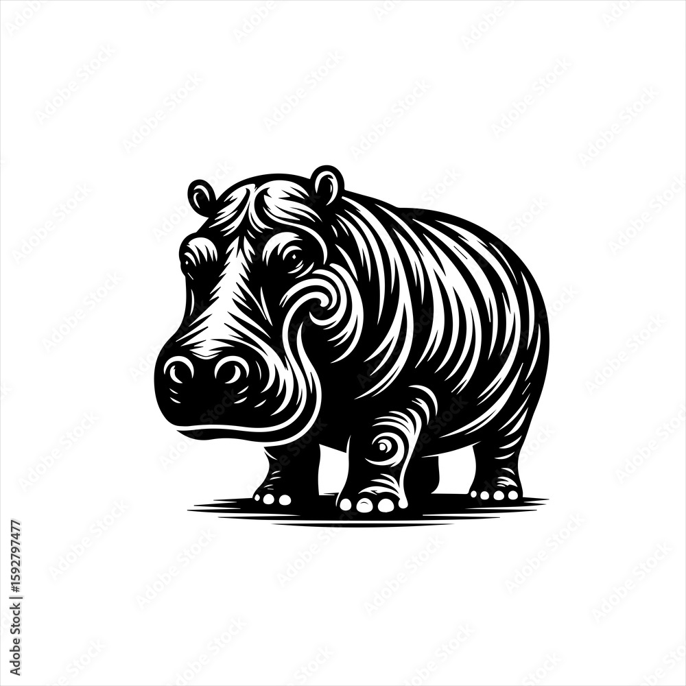 Obraz premium A hippopotamus illustration