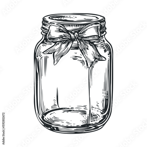 Glass jar with ribbon perfect for DIY crafts and rustic decor