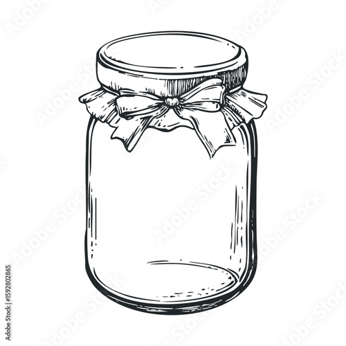 Glass jar with bow for homemade gifts and storage ideas
