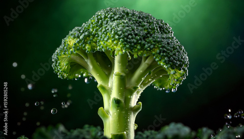 Wallpaper Mural the vibrant green broccoli with fresh water droplets glistening on the surface Torontodigital.ca