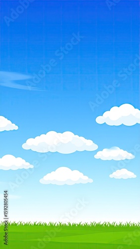Sunny day, grassy field,  clear sky