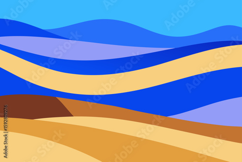 Vector Sand Dunes With Wave Ripple Patterns In Pastel Tones