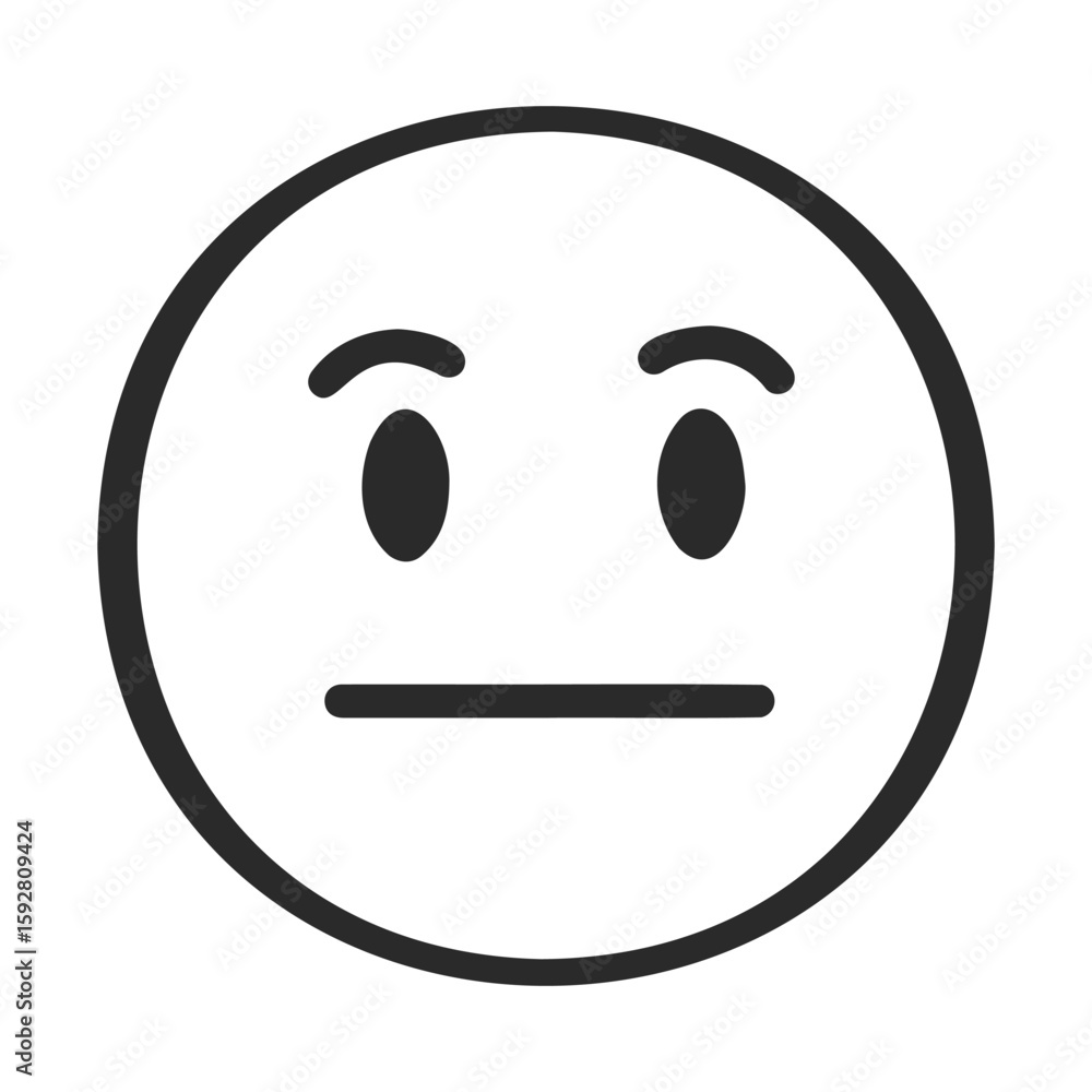 Neutral expression emoticon with expressionless face Neutral expression emoticon with expressionless face