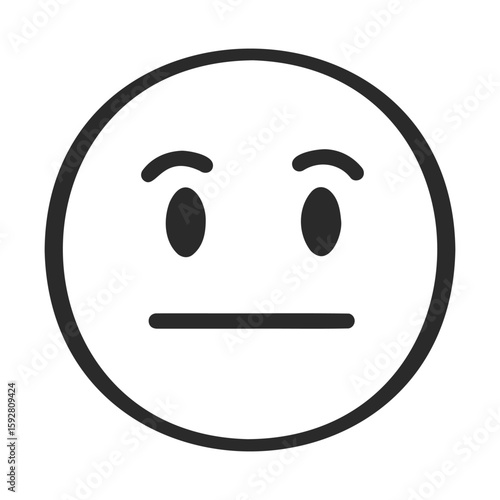 Neutral expression emoticon with expressionless face