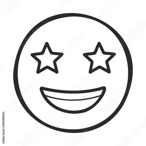 Starry-eyed smiley face emoji with excited expression